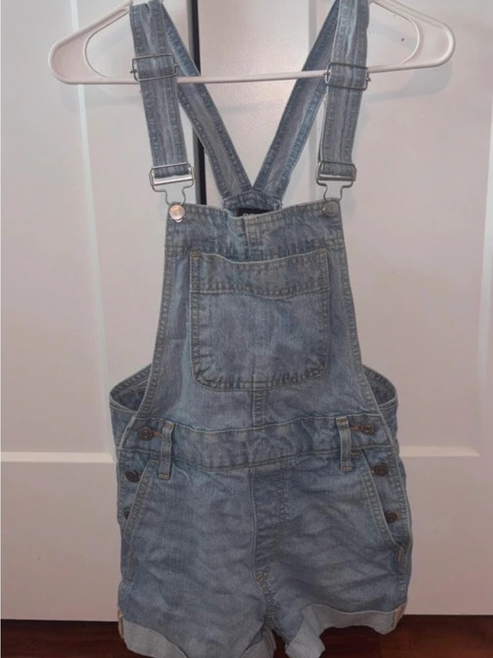 BDG Light Blue Denim Short Overalls for Kids